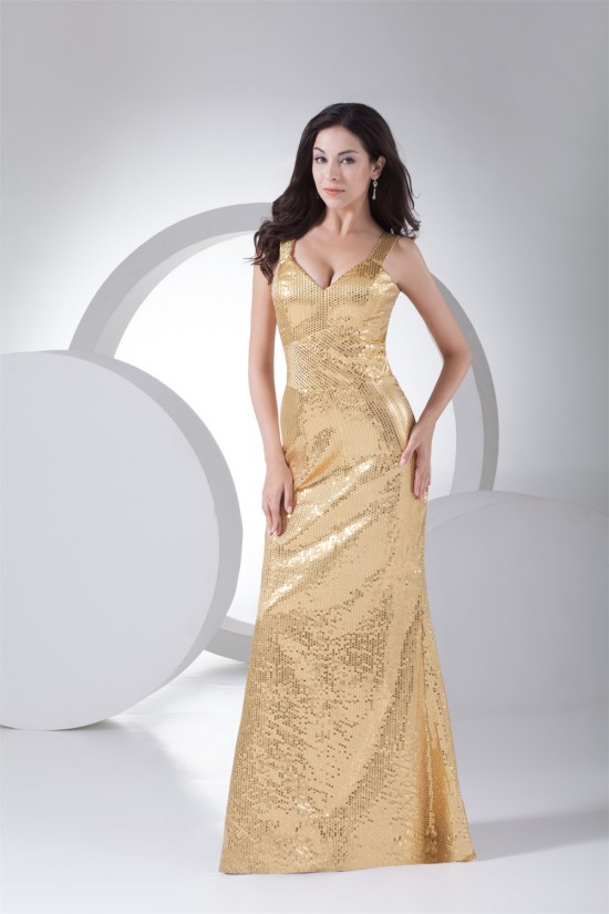 Trumpet/Mermaid Sleeveless V-Neck Sequins Prom/Formal Evening Dresses 02020390