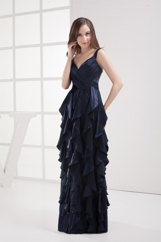 Sheath/Column Spaghetti Straps Cascading Ruffles Long Prom Evening Formal Dresses 02020394 Sheath/Column Spaghetti Straps Cascading Ruffles Long Prom Evening Formal Dresses 02020394