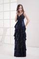 Sheath/Column Spaghetti Straps Cascading Ruffles Long Prom Evening Formal Dresses 02020394