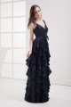 Sheath/Column Spaghetti Straps Cascading Ruffles Long Prom Evening Formal Dresses 02020394