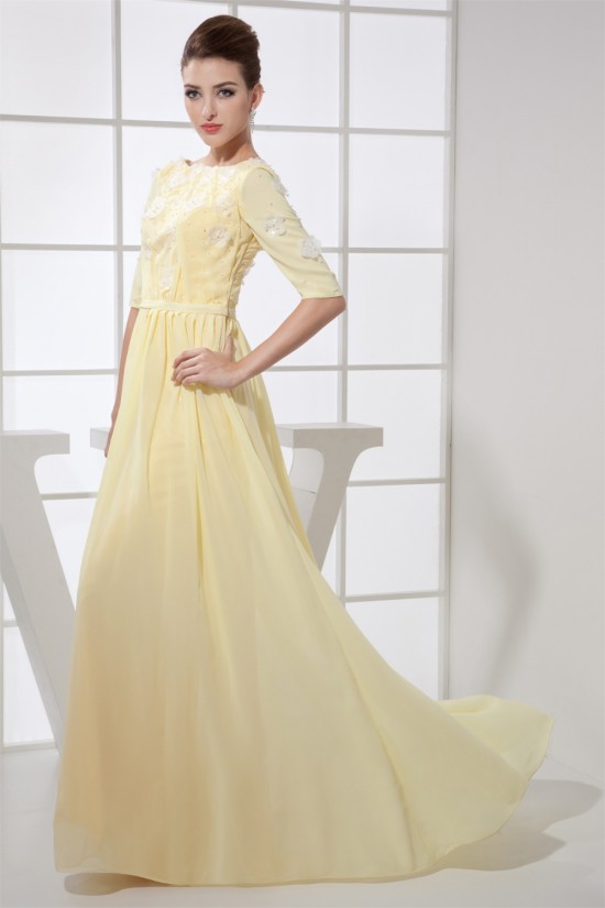 A-Line Half Sleeve Square Ankle-Length Chiffon Prom/Formal Evening Mother of the Bride Dresses 02020398 A-Line Half Sleeve Square Ankle-Length Chiffon Prom/Formal Evening Mother of the Bride Dresses 02020398