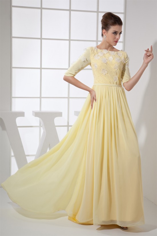 A-Line Half Sleeve Square Ankle-Length Chiffon Prom/Formal Evening Mother of the Bride Dresses 02020398 A-Line Half Sleeve Square Ankle-Length Chiffon Prom/Formal Evening Mother of the Bride Dresses 02020398