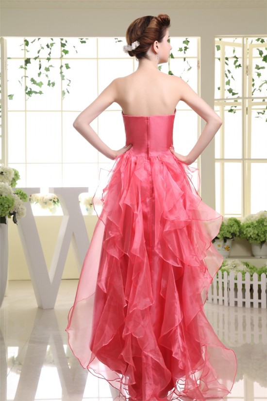 High Low Strapless Beading Asymmetrical Organza Prom/Formal Evening Dresses 02020402 High Low Strapless Beading Asymmetrical Organza Prom/Formal Evening Dresses 02020402