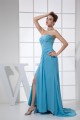 Sheath/Column Strapless Beading Chiffon Long Blue Prom/Formal Evening Dresses 02020403