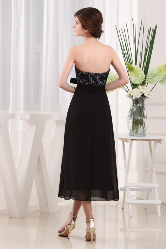 A-Line Strapless Chiffon Lace Black Prom/Formal Evening Bridesmaid Dresses 02020405 A-Line Strapless Chiffon Lace Black Prom/Formal Evening Bridesmaid Dresses 02020405