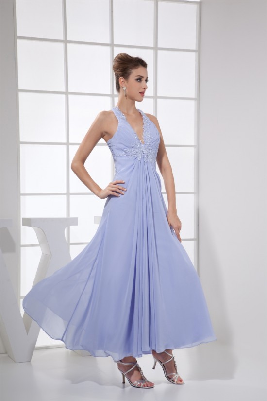 A-Line V-Neck Chiffon Prom/Formal Evening Bridesmaid Dresses 02020406