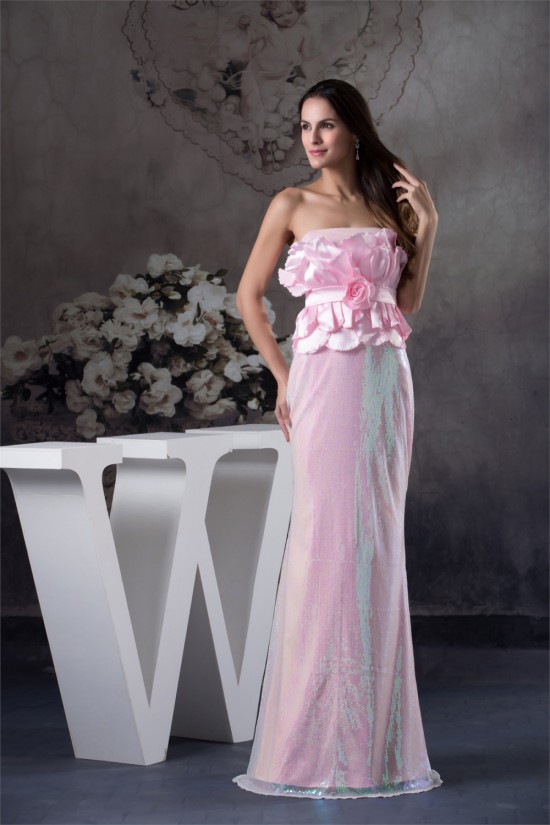 Strapless Mermaid/Trumpet Sleeveless Sequins Materinal Prom Evening Formal Dresses 02020407