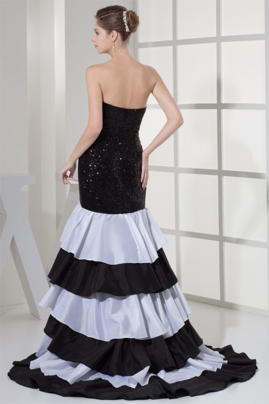 Strapless Sleeveless A-Line Ruched Brush Sweep Train Prom/Formal Evening Dresses 02020410 Strapless Sleeveless A-Line Ruched Brush Sweep Train Prom/Formal Evening Dresses 02020410
