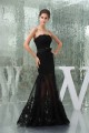 Elegant Strapless Sleeveless Floor-Length Chiffon Lace Long Black Prom/Formal Evening Dresses 02020411