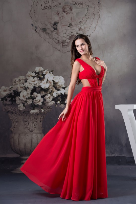 A-Line Chiffon Long Red Floor-Length Prom/Formal Evening Dresses 02020417 A-Line Chiffon Long Red Floor-Length Prom/Formal Evening Dresses 02020417