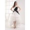 A-Line Sweetheart Sleeveless Cascading Ruffles Black White Prom/Formal Evening Dresses 02020423