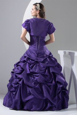 Ball Gown Sweetheart Beading Taffeta Floor-Length Prom/Formal Evening Dresses 02020425
