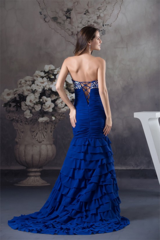 Trumpet/Mermaid Sweetheart Beading Chiffon Prom Evening Formal Dresses 02020426