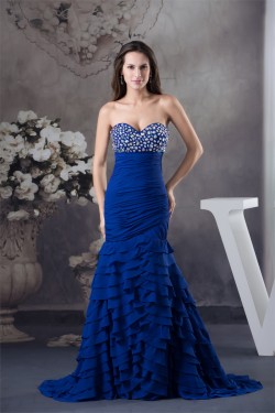 Trumpet/Mermaid Sweetheart Beading Chiffon Prom Evening Formal Dresses 02020426
