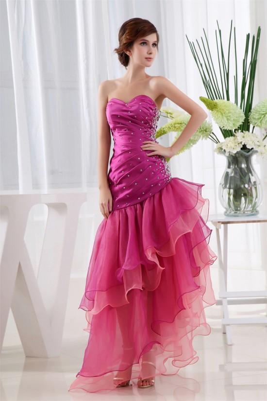 Sweetheart Mermaid/Trumpet Satin Organza Prom/Formal Evening Dresses 02020433