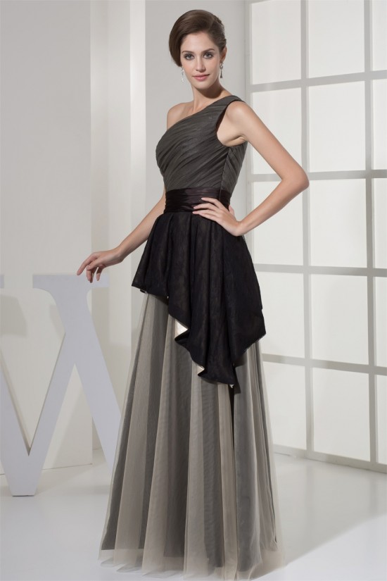 Taffeta Fine Netting Lace A-Line Floor-Length Evening Formal Mother of the Bride Dresses 02020443