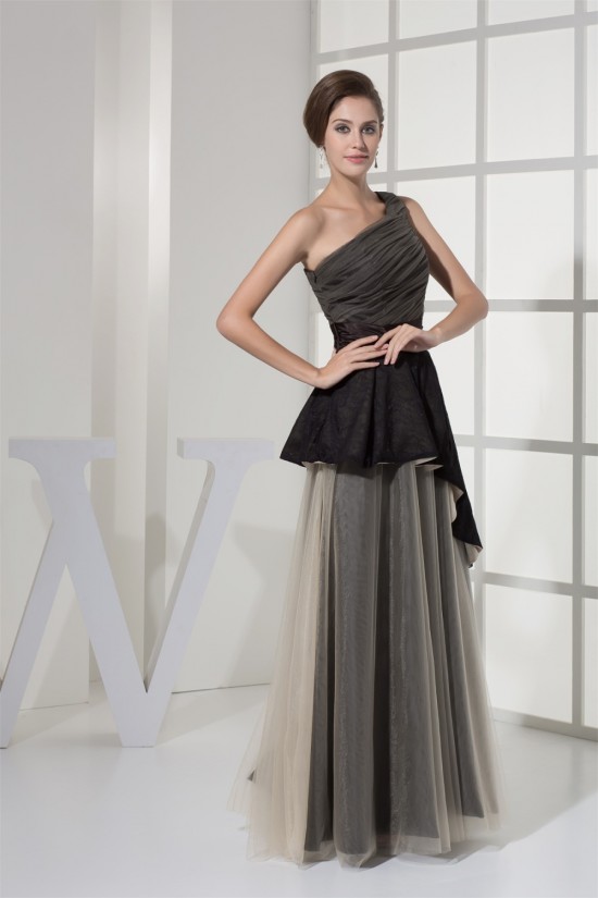 Taffeta Fine Netting Lace A-Line Floor-Length Evening Formal Mother of the Bride Dresses 02020443