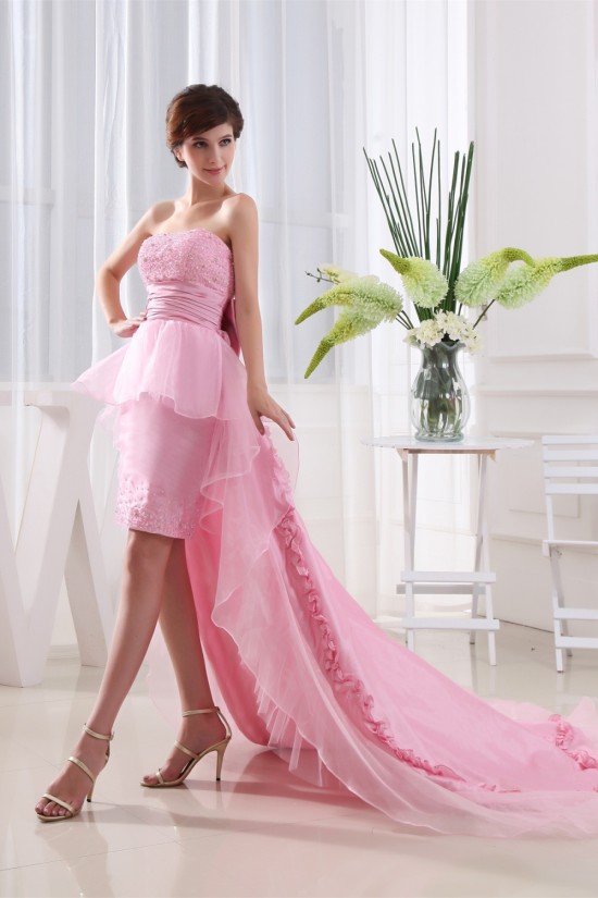 Taffeta Tulle Strapless Beading Sleeveless Prom/Formal Evening Dresses 02020448