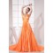 A-Line V-Neck Sleeveless Ruffles Brush Sweep Train Prom/Formal Evening Dresses 02020449