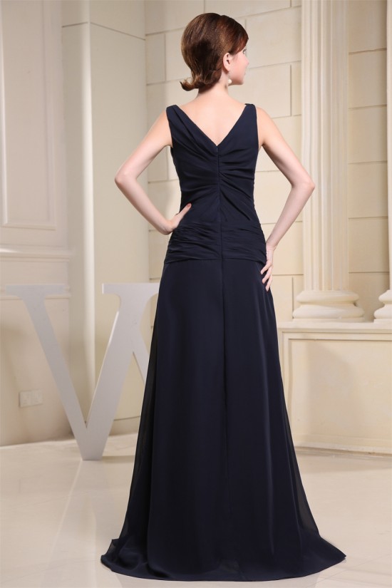 A-Line V-Neck Criss Cross Brush Sweep Train Chiffon Prom/Formal Evening Dresses 02020452 A-Line V-Neck Criss Cross Brush Sweep Train Chiffon Prom/Formal Evening Dresses 02020452