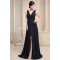 A-Line V-Neck Criss Cross Brush Sweep Train Chiffon Prom/Formal Evening Dresses 02020452