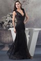 Sheath/Column V-Neck Beaded Long Black Prom/Formal Evening Dresses 02020453