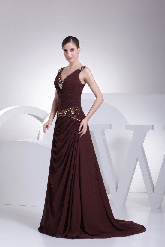 A-Line V-Neck Chiffon Beading Sleeveless Prom/Formal Evening Dresses 02020454 A-Line V-Neck Chiffon Beading Sleeveless Prom/Formal Evening Dresses 02020454