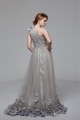 A-Line One-Shoulder Fine Netting Sleeveless Prom/Formal Evening Dresses 02020460 A-Line One-Shoulder Fine Netting Sleeveless Prom/Formal Evening Dresses 02020460