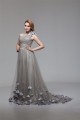 A-Line One-Shoulder Fine Netting Sleeveless Prom/Formal Evening Dresses 02020460