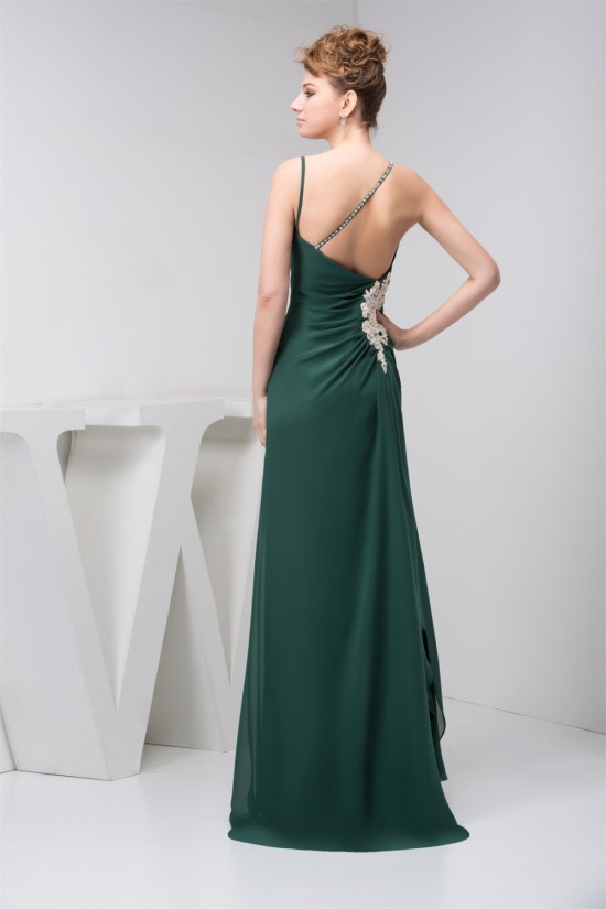 Sheath/Column Spaghetti Straps Brush Sweep Train Prom Evening Bridesmaid Dresses 02020463