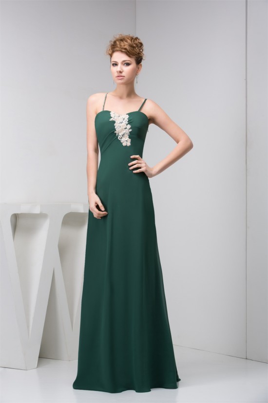 Sheath/Column Spaghetti Straps Brush Sweep Train Prom Evening Bridesmaid Dresses 02020463