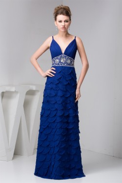 Sheath/Column Spaghetti Straps Brush Sweep Train Prom Evening Dresses 02020464