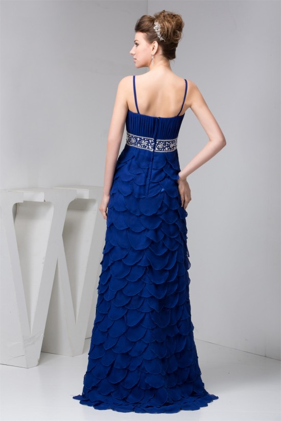 Sheath/Column Spaghetti Straps Brush Sweep Train Prom Evening Dresses 02020464 Sheath/Column Spaghetti Straps Brush Sweep Train Prom Evening Dresses 02020464