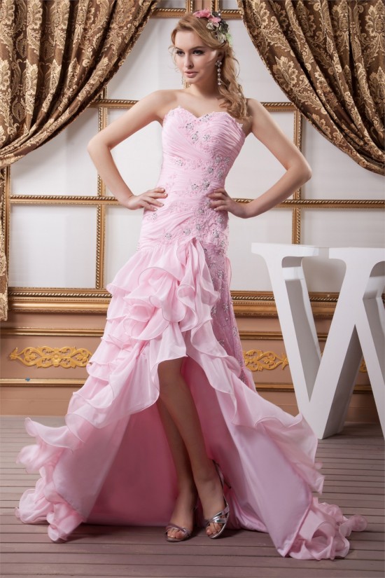 Asymmetrical Sleeveless Ruffles Sweetheart Lace Chiffon Prom/Formal Evening Dresses 02020468 Asymmetrical Sleeveless Ruffles Sweetheart Lace Chiffon Prom/Formal Evening Dresses 02020468