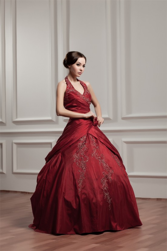 Ball Gown Sleeveless Halter Satin Taffeta Prom/Formal Evening Dresses 02020472 Ball Gown Sleeveless Halter Satin Taffeta Prom/Formal Evening Dresses 02020472