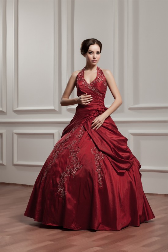 Ball Gown Sleeveless Halter Satin Taffeta Prom/Formal Evening Dresses 02020472 Ball Gown Sleeveless Halter Satin Taffeta Prom/Formal Evening Dresses 02020472