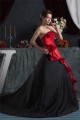Ball Gown Strapless Handmade Flowers Satin Taffeta Prom/Formal Evening Dresses 02020473