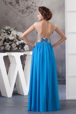 A-Line Beading Sleeveless Scoop Floor-Length Prom/Formal Evening Dresses 02020475