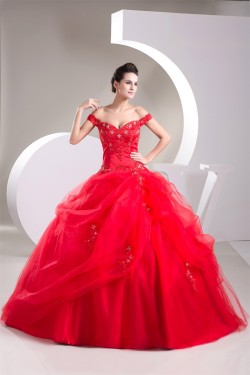 Ball Gown Beading Brush Sweep Train Off-the-Shoulder Formal Wedding Dresses 02020476