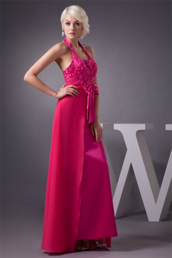 Beading Chiffon Floor-Length Sheath/Column Halter Prom/Formal Evening Dresses 02020479