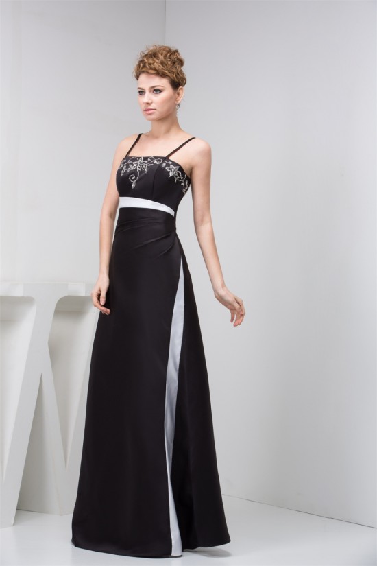 A-Line Beading Floor-Length Sleeveless Evening Bridesmaid Dresses 02020482