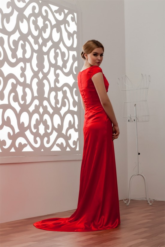 Brush Sweep Train A-Line Portrait Elastic Woven Satin Prom/Formal Evening Dresses 02020489 Brush Sweep Train A-Line Portrait Elastic Woven Satin Prom/Formal Evening Dresses 02020489