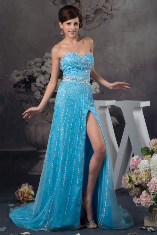 Brush Sweep Train Beading Sleeveless Sheath/Column Prom/Formal Evening Dresses 02020490