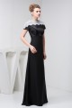 Brush Sweep Train Chiffon Lace High-Neck Prom/Formal Evening Dresses 02020492