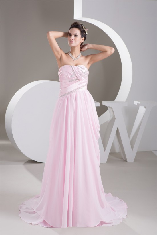 Chiffon Beading A-Line Soft Sweetheart Sleeveless Prom Evening Bridesmaid Dresses 02020500 Chiffon Beading A-Line Soft Sweetheart Sleeveless Prom Evening Bridesmaid Dresses 02020500