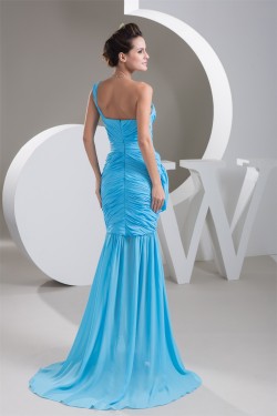 Chiffon Draped Sleeveless Mermaid/Trumpet Prom/Formal Evening Dresses 02020501