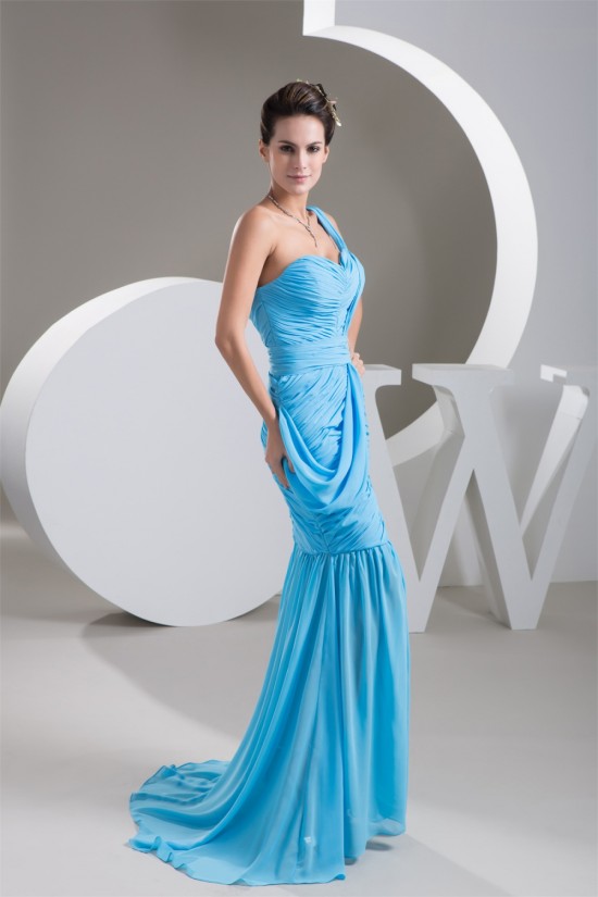 Chiffon Draped Sleeveless Mermaid/Trumpet Prom/Formal Evening Dresses 02020501 Chiffon Draped Sleeveless Mermaid/Trumpet Prom/Formal Evening Dresses 02020501