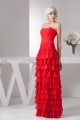 Sheath/Column Strapless Chiffon Long Red Prom Evening Formal Dresses 02020505 Sheath/Column Strapless Chiffon Long Red Prom Evening Formal Dresses 02020505