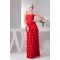 Sheath/Column Strapless Chiffon Long Red Prom Evening Formal Dresses 02020505