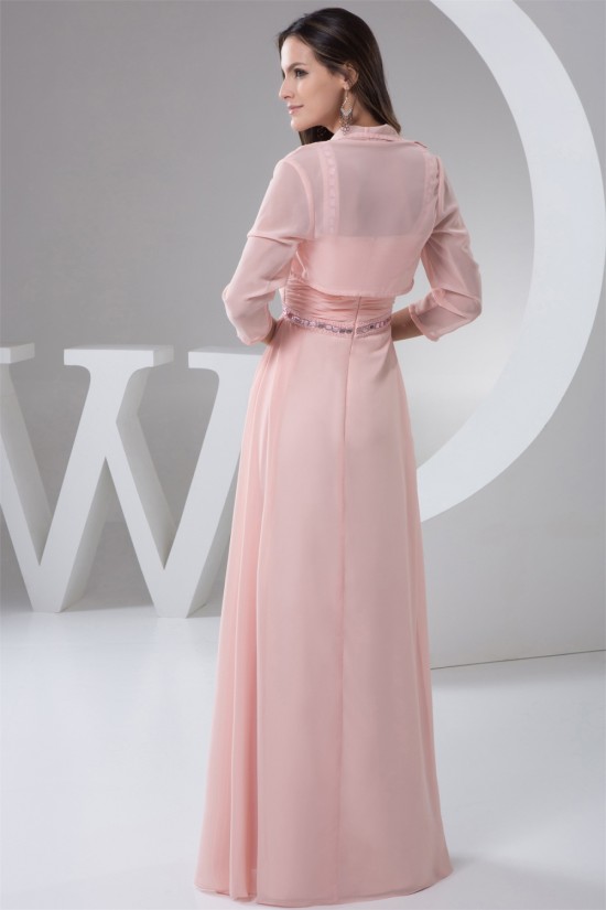 Chiffon Straps Sleeveless Long Pink Prom/Formal Evening Dresses 02020508 Chiffon Straps Sleeveless Long Pink Prom/Formal Evening Dresses 02020508
